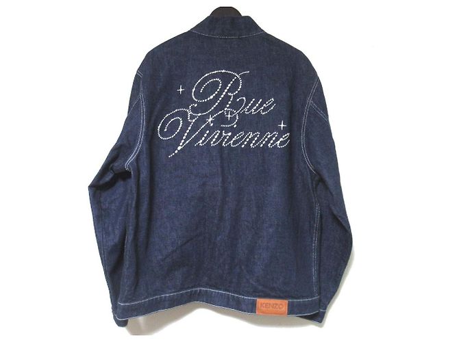 Kenzo Kimono Denim bestickte Jeansjacke Blau - Ansicht 2