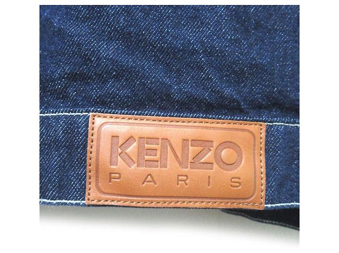 Kenzo Kimono Denim bestickte Jeansjacke Blau - Ansicht 5