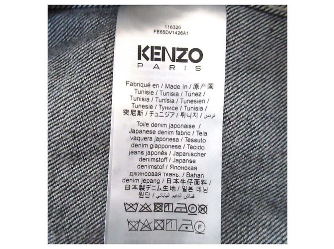 Kenzo Kimono Denim bestickte Jeansjacke Blau - Ansicht 6