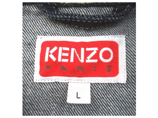 Kenzo Kimono Denim bestickte Jeansjacke Blau - Ansicht 8