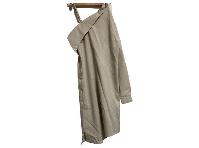 Autre Marque Vestido One Shoulder Kishidamiki Beige - vista 2