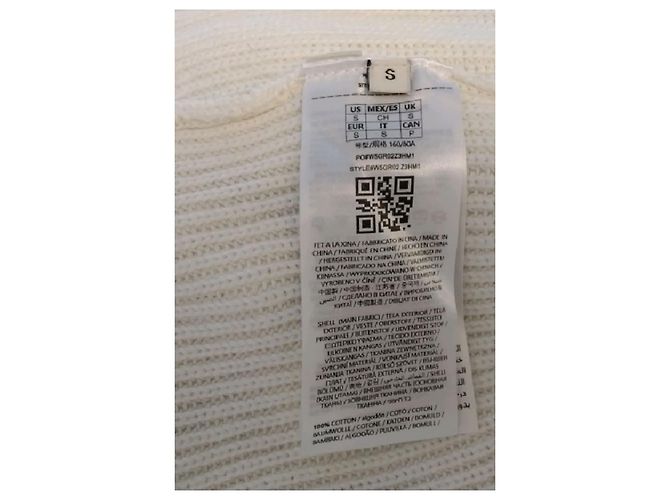 Guess Ärmelloser weißer Baumwollpullover mit V Ausschnitt - Ansicht 8