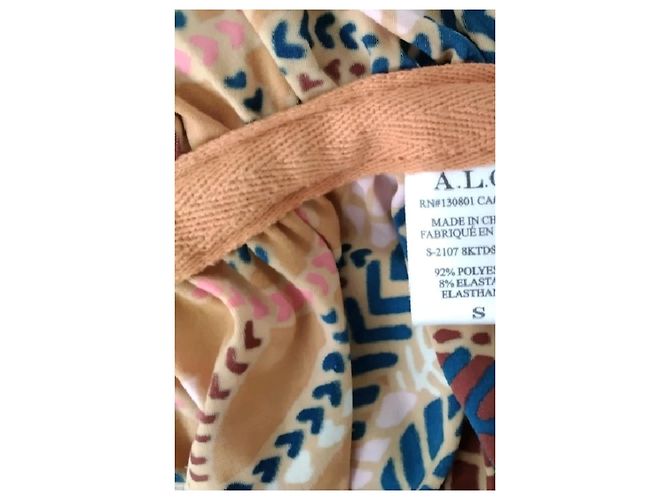 Vestido midi A.L.C. marrón con cuello alto y estampado abstracto Castaño - vista 8