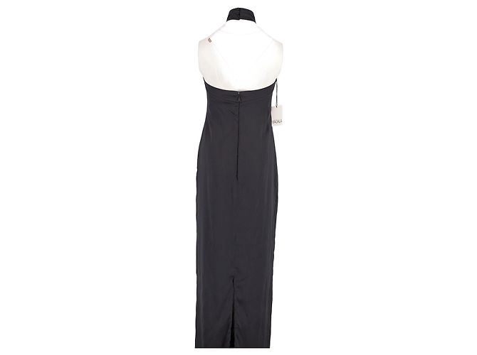 Vestido largo de seda negro High MAGALA - vista 2