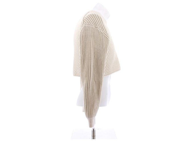 Acne Kurzer Strickpullover in Beige - vista 3