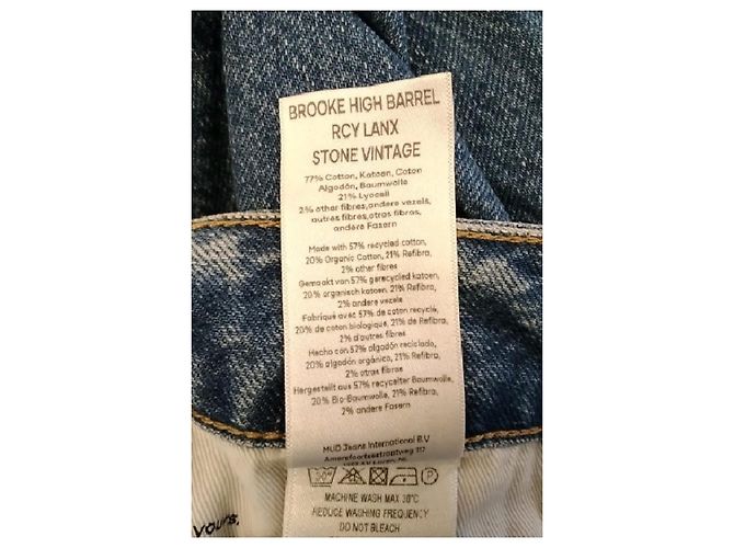 Autre Marque Vaqueros rectos de algodón azul MUD JEANS Talla 25 - vista 6