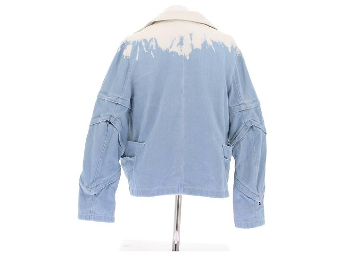 Autre Marque Giacca di jeans blu e bianca - vista 2