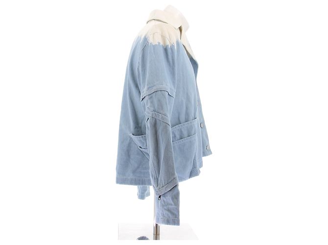 Autre Marque Giacca di jeans blu e bianca - vista 3