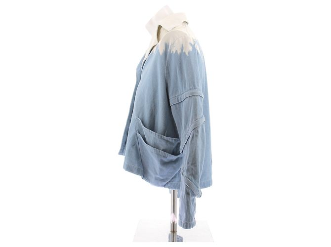 Autre Marque Giacca di jeans blu e bianca - vista 4