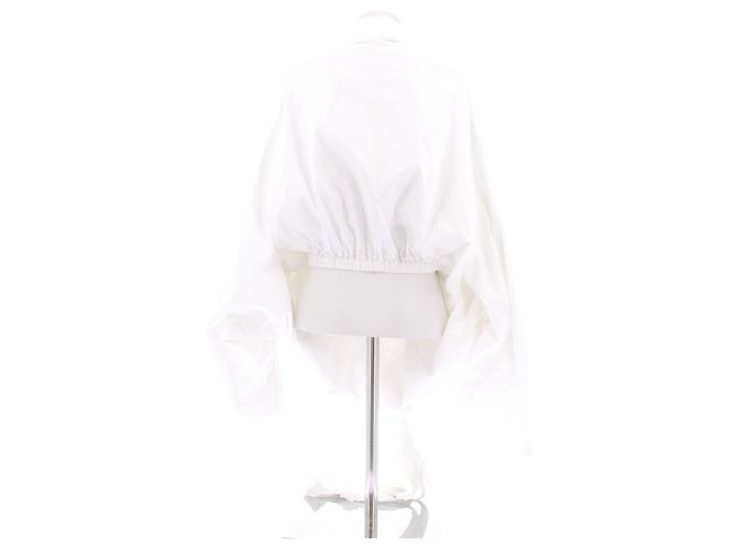 Jean Patou Bluse aus weißer Baumwolle - Ansicht 2