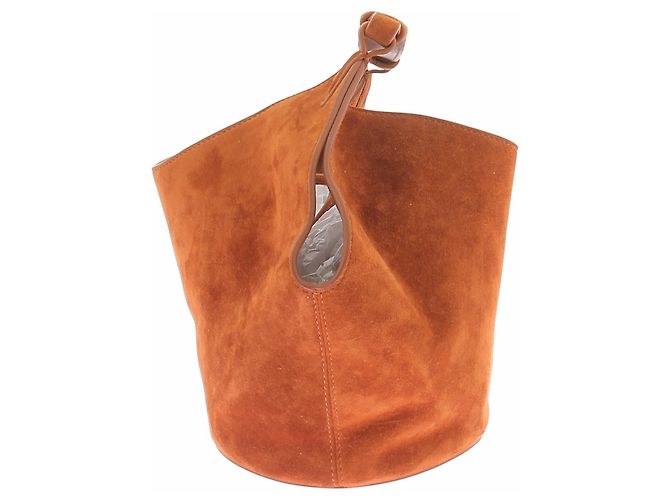 Sac Lotus Khaite en daim camel - vue 4
