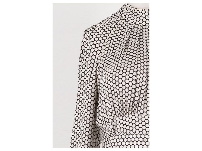 Diane Von Furstenberg Schwarzes Seidenkleid mit Polka Dots - Ansicht 4
