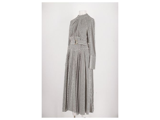 Diane Von Furstenberg Schwarzes Seidenkleid mit Polka Dots - Ansicht 5