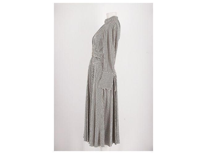Diane Von Furstenberg Schwarzes Seidenkleid mit Polka Dots - Ansicht 6