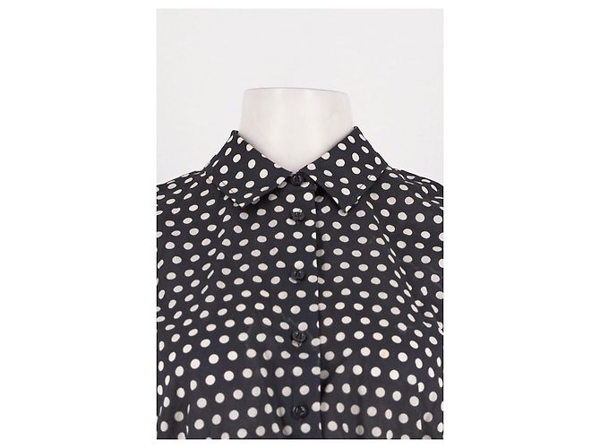 Autre Marque Top sem mangas de algodão com bolinhas preto e branco FRAME - vista 3