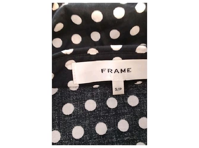 Autre Marque Top sem mangas de algodão com bolinhas preto e branco FRAME - vista 7