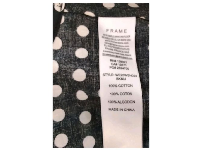 Autre Marque Top sem mangas de algodão com bolinhas preto e branco FRAME - vista 8