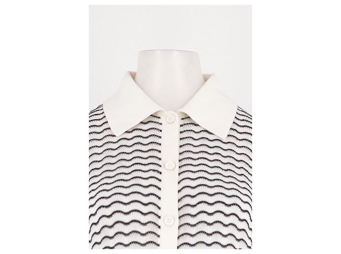 Dagmar White Striped Maxi Dress with Shirt Collar - view 3