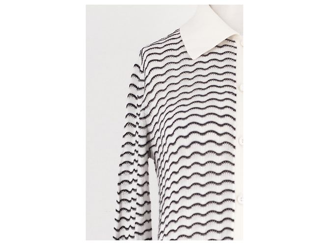 Dagmar White Striped Maxi Dress with Shirt Collar - view 4