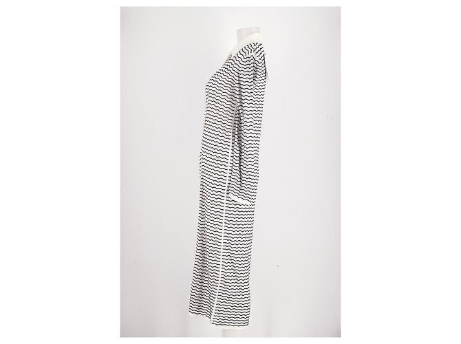 Dagmar White Striped Maxi Dress with Shirt Collar - view 6