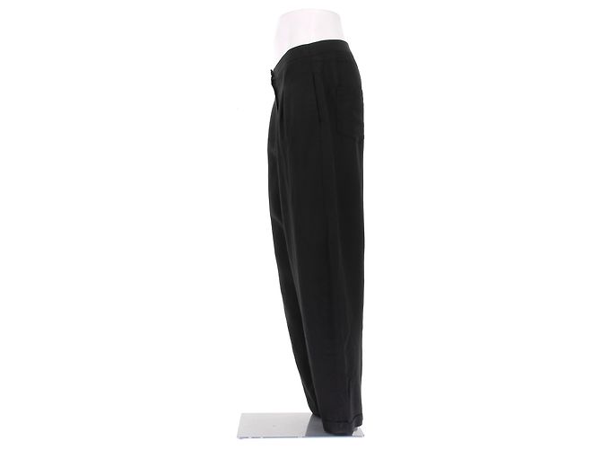 Massimo Dutti Schwarze Hose aus Viskose Größe 38 - Ansicht 4