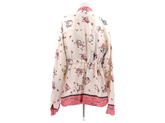 Fendi Chaqueta de seda crema y rosa - vista 2