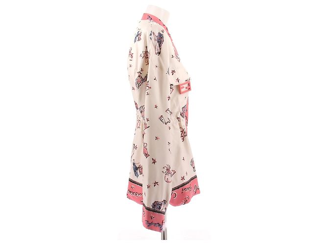 Fendi Chaqueta de seda crema y rosa - vista 3