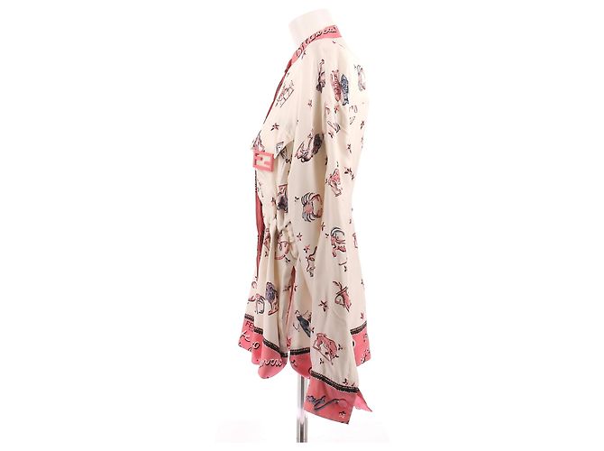 Fendi Chaqueta de seda crema y rosa - vista 4