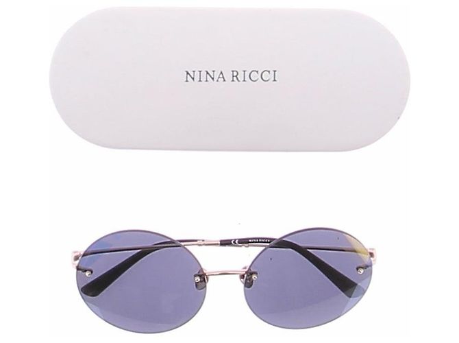 Gafas de sol redondas Nina Ricci de metal azul - vista 7