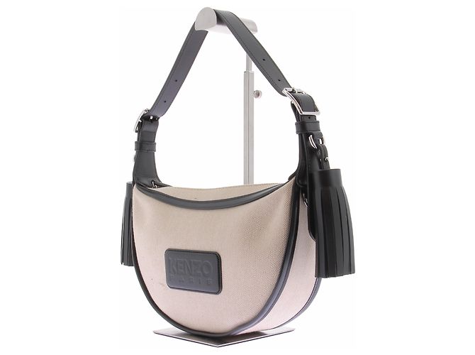 Sac demi-lune Kenzo beige en tissu - vue 2