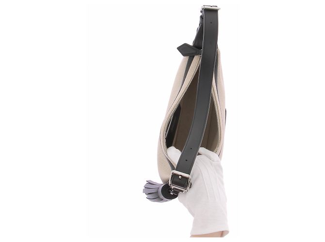 Sac demi-lune Kenzo beige en tissu - vue 7