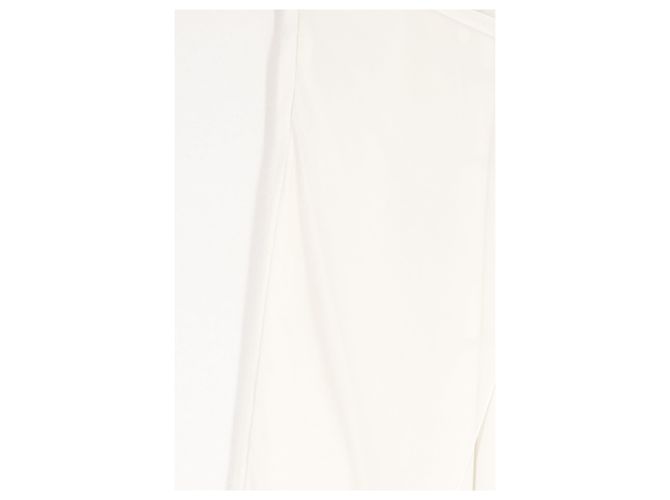 Autre Marque Pantalones wide-leg blancos BIANCA con cinturón de hebilla dorada - vista 4