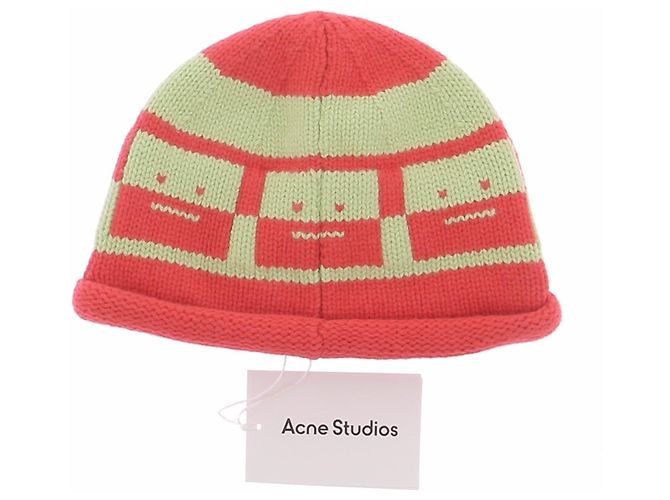 Acne Gorro verde e coral - vista 2