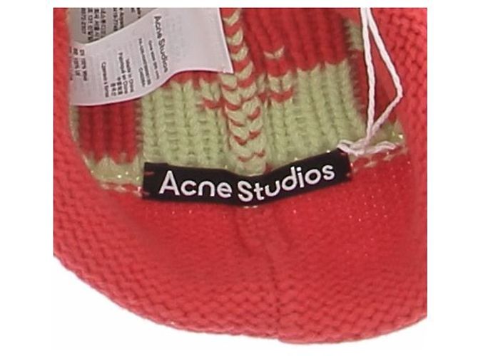 Acne Gorro verde e coral - vista 3