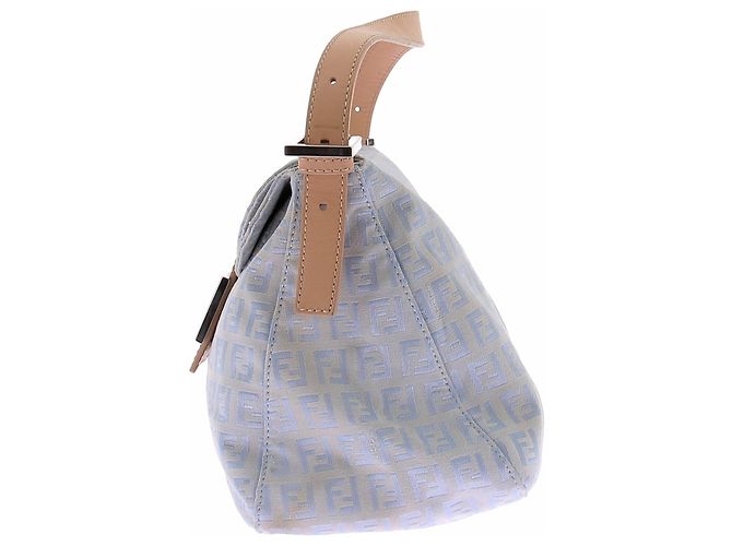 Borsa Fendi Mamma Baguette in tela monogrammata blu - vista 5