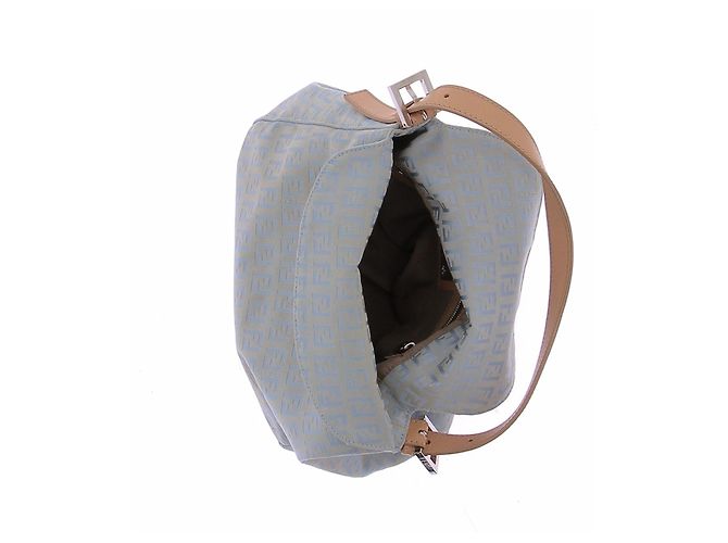 Borsa Fendi Mamma Baguette in tela monogrammata blu - vista 7