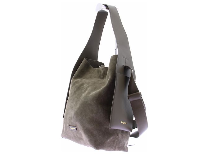 Autre Marque Borsa a mano SONGMONT in camoscio kaki Cachi - vista 2