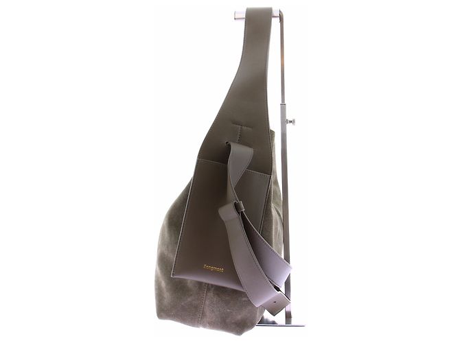Autre Marque Borsa a mano SONGMONT in camoscio kaki Cachi - vista 4