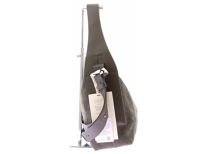 Autre Marque Borsa a mano SONGMONT in camoscio kaki Cachi - vista 5
