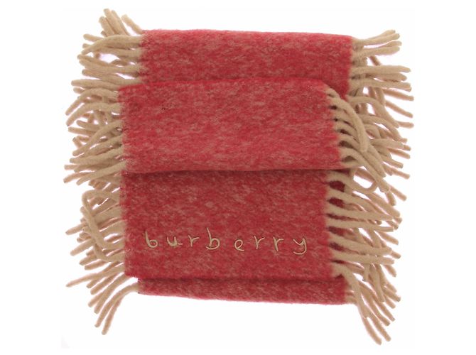 Burberry Écharpe rouge et beige Red - view 3