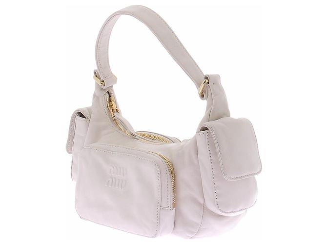 Miu Miu Leather Handbag Beige - view 3