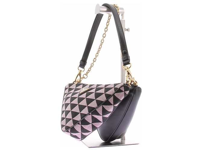 Bolso Prada Double Triangle de piel negra Negro - vista 3