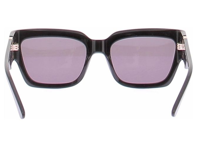 Longchamp Schwarze Sonnenbrille mit silbernem Logo - Ansicht 3