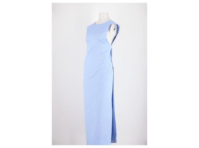 Autre Marque Vestido maxi de algodão azul ARMARIUM - vista 4