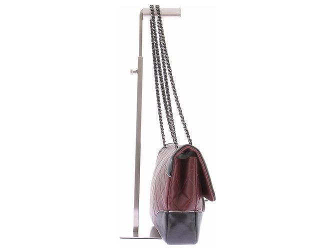 Chanel Borsa "Paris Salzburg" in pelle matelassé bordeaux e nero Bordò - vista 4