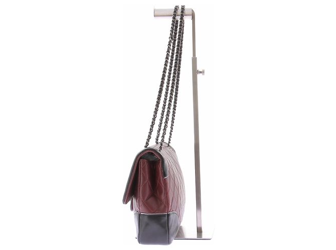 Chanel Borsa "Paris Salzburg" in pelle matelassé bordeaux e nero Bordò - vista 5