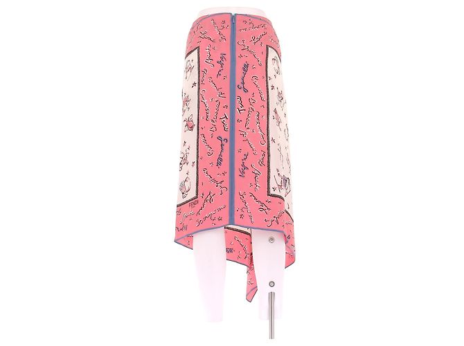 Fendi Asymmetrischer Seidenrock in Rosa Pink - Ansicht 2