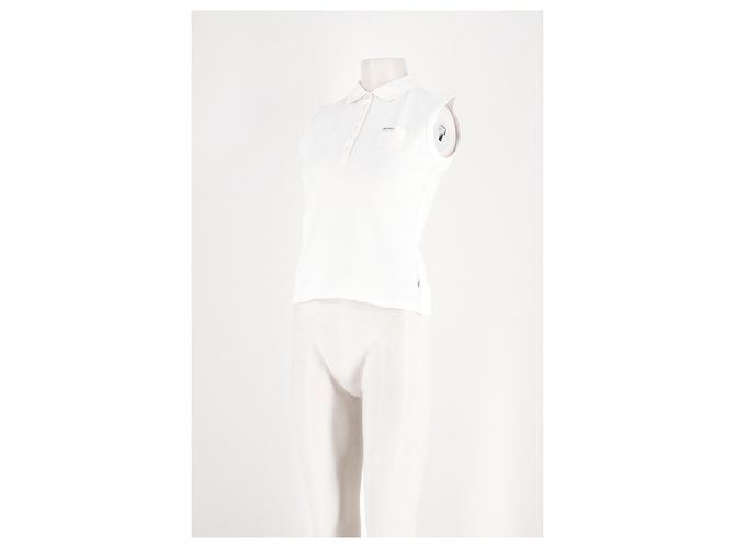 Polo sem mangas de algodão branco Guess - vista 4