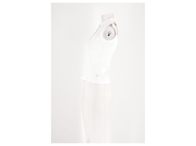 Polo sem mangas de algodão branco Guess - vista 5