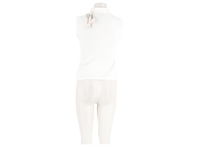 Polo sem mangas de algodão branco Guess - vista 6